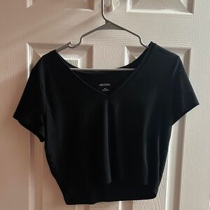 Wild Fable Black V-Neck Crop Top